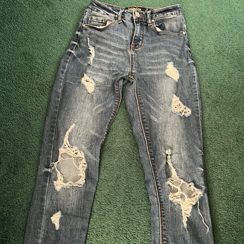 Distressed jeans
